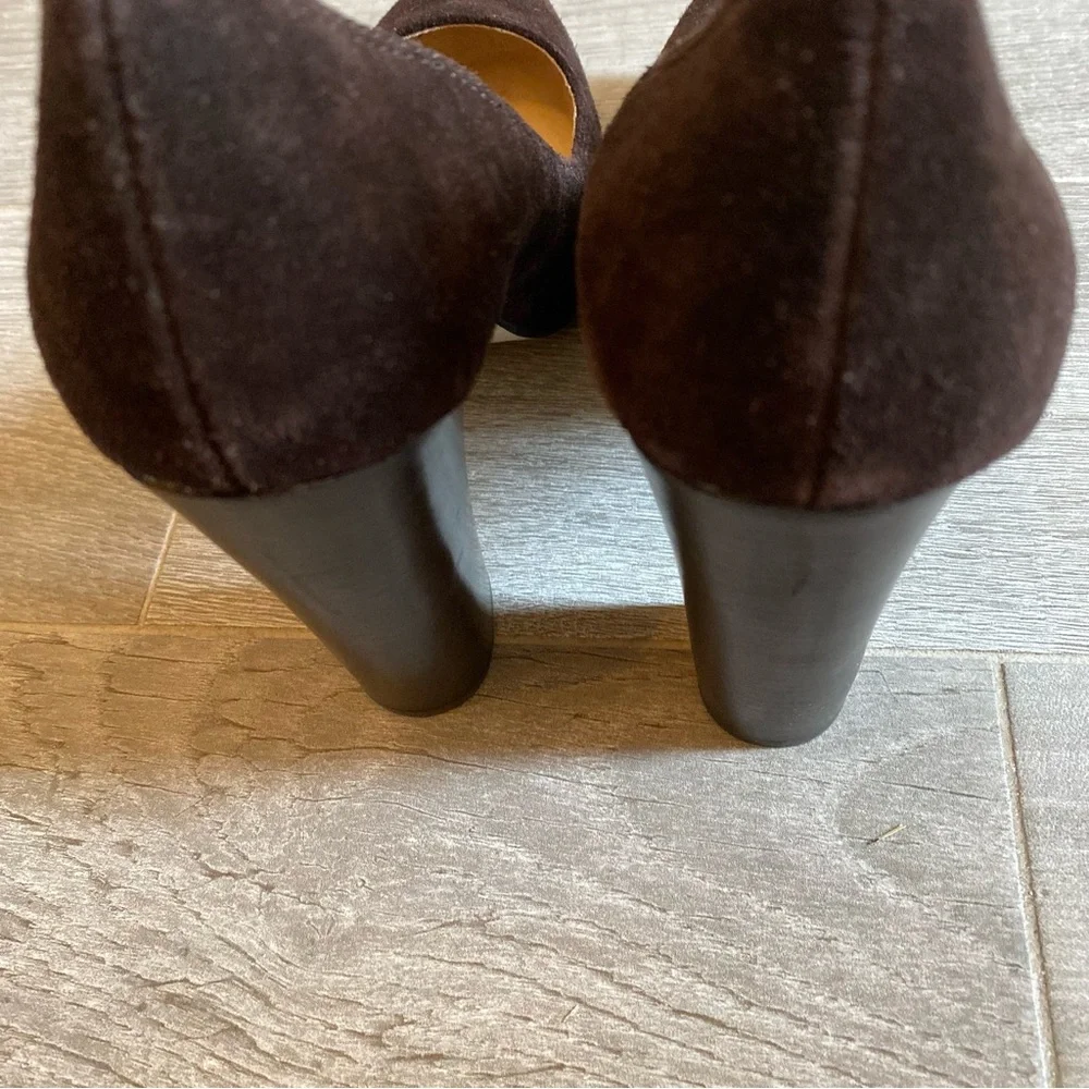 MICHAEL Michael Kors brown suede pumps with stacked heel